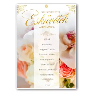Borítékos képeslap: Sok szeretettel esküvőtök alkalmából