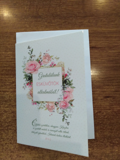 Borítékos képeslap: Gratulálunk esküvőtök alkalmából! - Éljetek szeretetben
