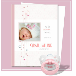 Borítékos képeslap: Gratulálunk a babához! 3. (kislány)