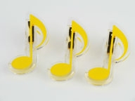 Zenei ajándéktárgy: Csipesz, nyolcad alakú, sárga /1 darab/